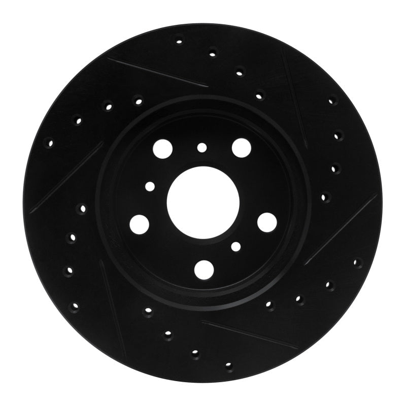 R1 Concepts Toyota Celica 1988 - 1993 Front Left Drilled & Slotted Black Brake Rotor | rncECB - 76041L - JDMuscleSPK983689