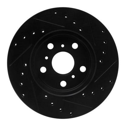 R1 Concepts Toyota Celica 1988 - 1993 Front Left Drilled & Slotted Black Brake Rotor | rncECB - 76041L - JDMuscleSPK983689