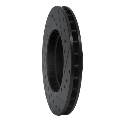 R1 Concepts Toyota Celica 1988 - 1993 Front Left Drilled & Slotted Black Brake Rotor | rncECB - 76041L - JDMuscleSPK983689