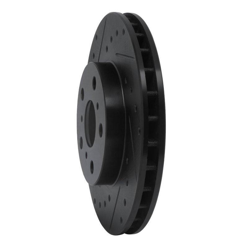R1 Concepts Toyota Celica 1988 - 1993 Front Left Drilled & Slotted Black Brake Rotor | rncECB - 76041L - JDMuscleSPK983689