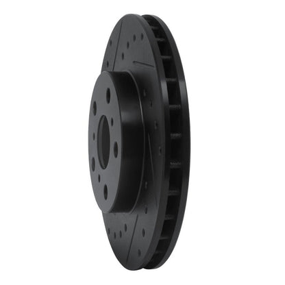 R1 Concepts Toyota Celica 1988 - 1993 Front Left Drilled & Slotted Black Brake Rotor | rncECB - 76041L - JDMuscleSPK983689