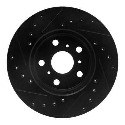 R1 Concepts Toyota Celica 1988 - 1993 Front Right Drilled & Slotted Black Brake Rotor | rncECB - 76041R - JDMuscleSPK983690