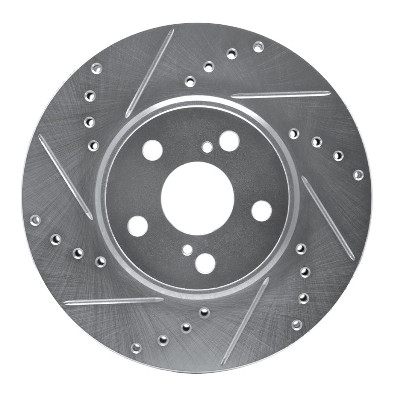 R1 Concepts Toyota Celica 1994 - 1999 Front Left Drilled & Slotted Silver Brake Rotor | rncEDZ - 76059L - JDMuscleSPK987543