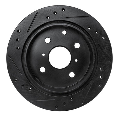 R1 Concepts Toyota Celica Rear Right Drilled & Slotted Brake Rotor – Black Finish, Part No. RNC - ECB - 76014R | rncECB - 76014R - JDMuscleSPK983656