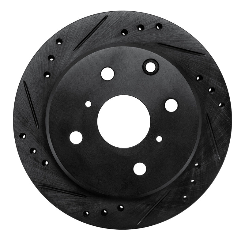 R1 Concepts Toyota Celica Rear Right Drilled & Slotted Brake Rotor – Black Finish, Part No. RNC - ECB - 76014R | rncECB - 76014R - JDMuscleSPK983656