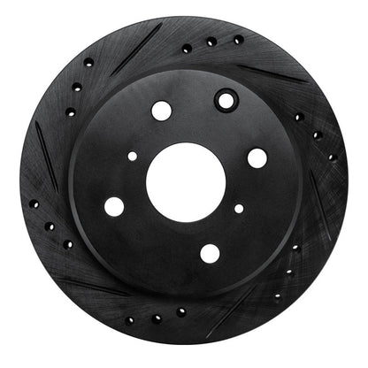 R1 Concepts Toyota Celica Rear Right Drilled & Slotted Brake Rotor – Black Finish, Part No. RNC - ECB - 76014R | rncECB - 76014R - JDMuscleSPK983656
