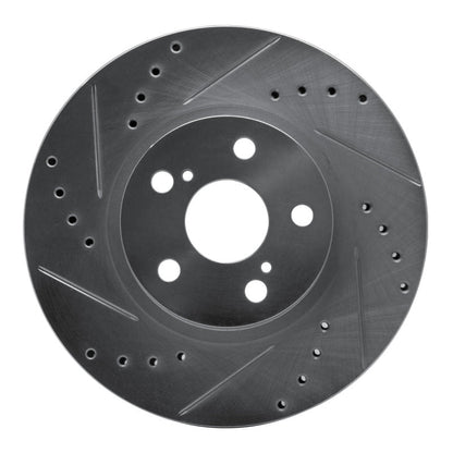 R1 Concepts Toyota Corolla 2009 - 2015 Front Left Drilled & Slotted Silver Brake Rotor - Part Number RNCEDZ - 92009L | rncEDZ - 92009L - JDMuscleSPK987870