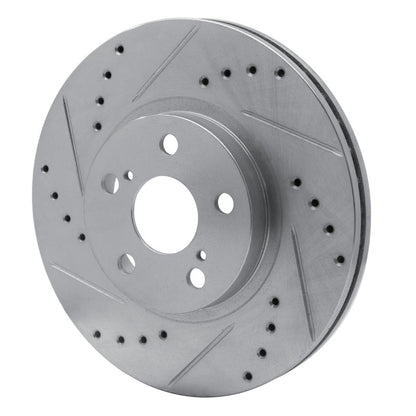 R1 Concepts Toyota Corolla 2009 - 2015 Front Left Drilled & Slotted Silver Brake Rotor - Part Number RNCEDZ - 92009L | rncEDZ - 92009L - JDMuscleSPK987870