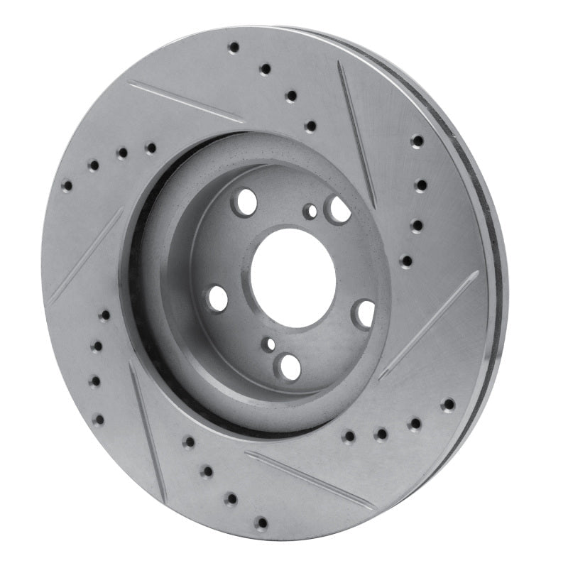 R1 Concepts Toyota Corolla 2009 - 2015 Front Left Drilled & Slotted Silver Brake Rotor - Part Number RNCEDZ - 92009L | rncEDZ - 92009L - JDMuscleSPK987870