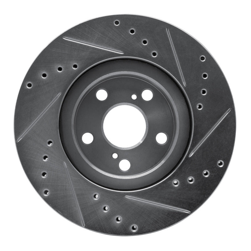 R1 Concepts Toyota Corolla 2009 - 2015 Front Left Drilled & Slotted Silver Brake Rotor - Part Number RNCEDZ - 92009L | rncEDZ - 92009L - JDMuscleSPK987870