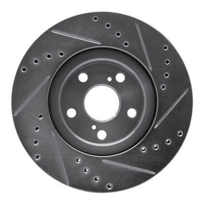R1 Concepts Toyota Corolla 2009 - 2015 Front Left Drilled & Slotted Silver Brake Rotor - Part Number RNCEDZ - 92009L | rncEDZ - 92009L - JDMuscleSPK987870