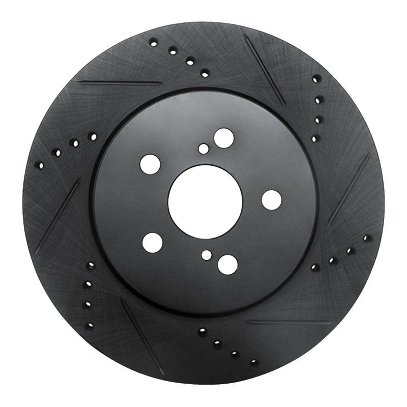 R1 Concepts Toyota Corolla (Mexico) Front Right Drilled & Slotted Black Brake Rotor - Part Number RNC - ECB - 76155R | rncECB - 76155R - JDMuscleSPK983747