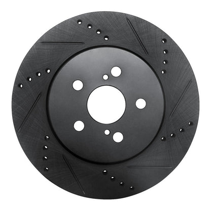 R1 Concepts Toyota Corolla (Mexico) Front Right Drilled & Slotted Black Brake Rotor - Part Number RNC - ECB - 76155R | rncECB - 76155R - JDMuscleSPK983747