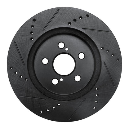 R1 Concepts Toyota Corolla (Mexico) Front Right Drilled & Slotted Black Brake Rotor - Part Number RNC - ECB - 76155R | rncECB - 76155R - JDMuscleSPK983747