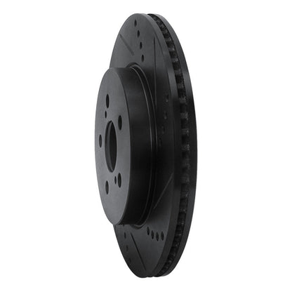 R1 Concepts Toyota Corolla (Mexico) Front Right Drilled & Slotted Black Brake Rotor - Part Number RNC - ECB - 76155R | rncECB - 76155R - JDMuscleSPK983747