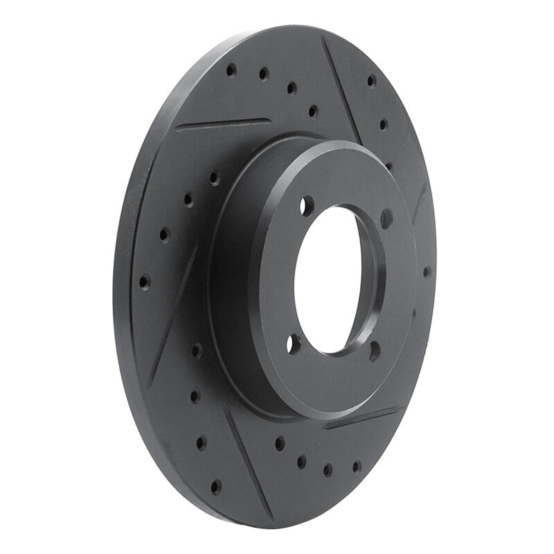 R1 Concepts Toyota Corona 1972 - 1982 Front Right Drilled & Slotted Black Brake Rotor | rncECB - 76009R - JDMuscleSPK983650