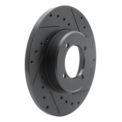 R1 Concepts Toyota Corona 1972 - 1982 Front Right Drilled & Slotted Black Brake Rotor | rncECB - 76009R - JDMuscleSPK983650