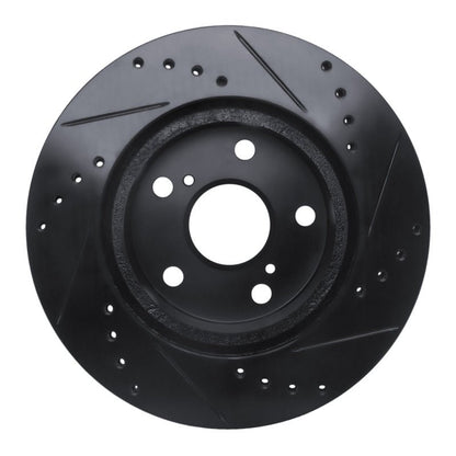R1 Concepts Toyota Cressida Front Left Drilled & Slotted Black Brake Rotor (Part Number: rncECB - 76040L) | rncECB - 76040L - JDMuscleSPK983687