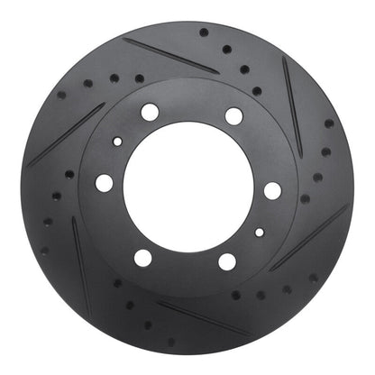 R1 Concepts Toyota Hilux 2009 - 2015 Front Right Drilled & Slotted Black Brake Rotor | rncECB - 92069R - JDMuscleSPK983983