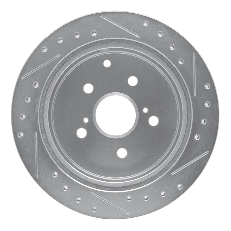 R1 Concepts Toyota Previa Rear Left Drilled & Slotted Brake Rotor (1986 - 1997) - Silver Finish | rncEDZ - 76101L - JDMuscleSPK987601