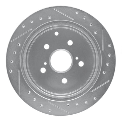 R1 Concepts Toyota Previa Rear Left Drilled & Slotted Brake Rotor (1986 - 1997) - Silver Finish | rncEDZ - 76101L - JDMuscleSPK987601