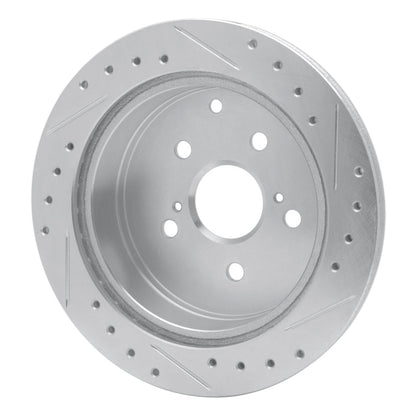 R1 Concepts Toyota Previa Rear Left Drilled & Slotted Brake Rotor (1986 - 1997) - Silver Finish | rncEDZ - 76101L - JDMuscleSPK987601
