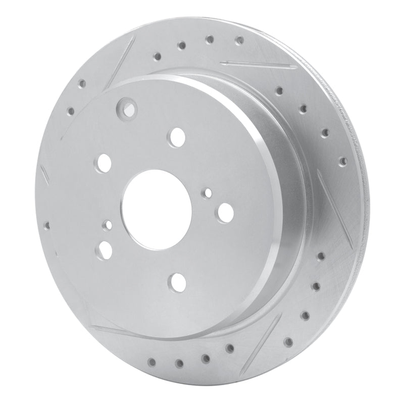 R1 Concepts Toyota Previa Rear Left Drilled & Slotted Brake Rotor (1986 - 1997) - Silver Finish | rncEDZ - 76101L - JDMuscleSPK987601