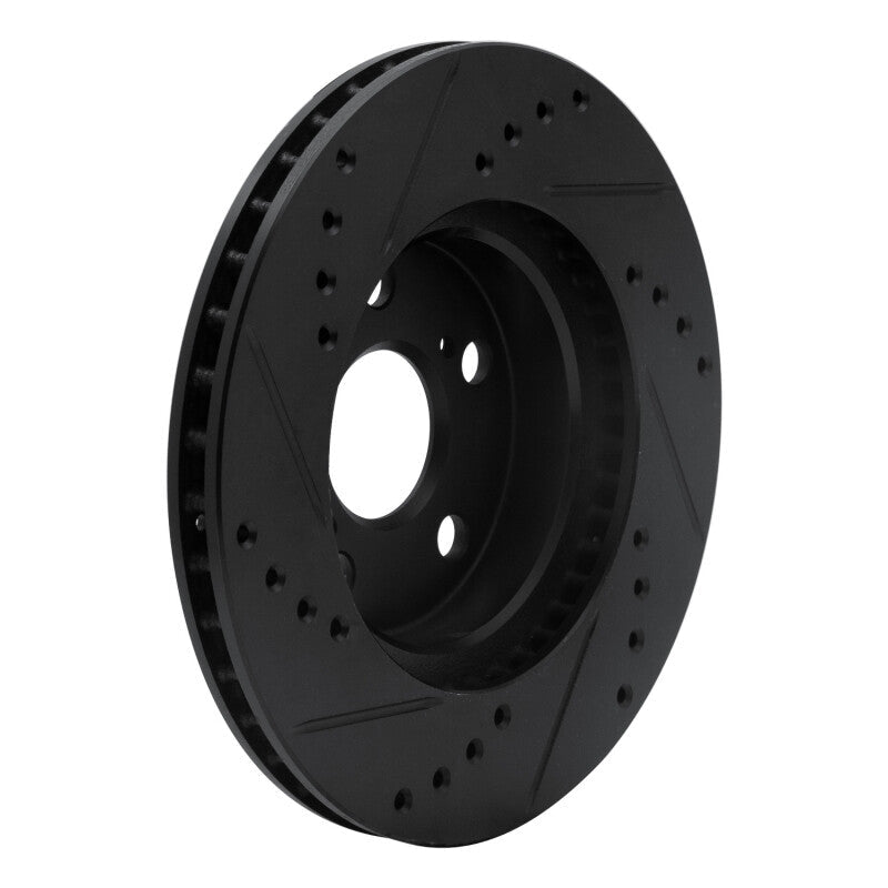 R1 Concepts Toyota Prius 2004 - 2009 Front Right Drilled and Slotted Brake Rotor - Black Finish | rncECB - 76077R - JDMuscleSPK983704