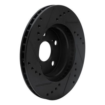 R1 Concepts Toyota Prius 2004 - 2009 Front Right Drilled and Slotted Brake Rotor - Black Finish | rncECB - 76077R - JDMuscleSPK983704