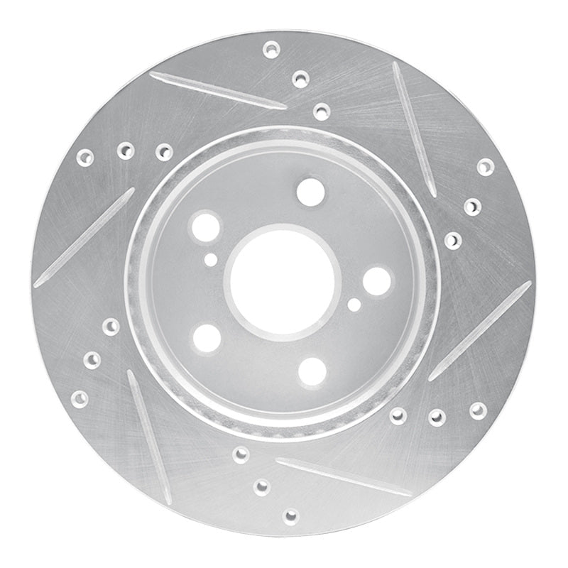 R1 Concepts Toyota Prius Front Left Drilled & Slotted Silver Brake Rotor (Part Number: rncEDZ - 76151L) | rncEDZ - 76151L - JDMuscleSPK987665