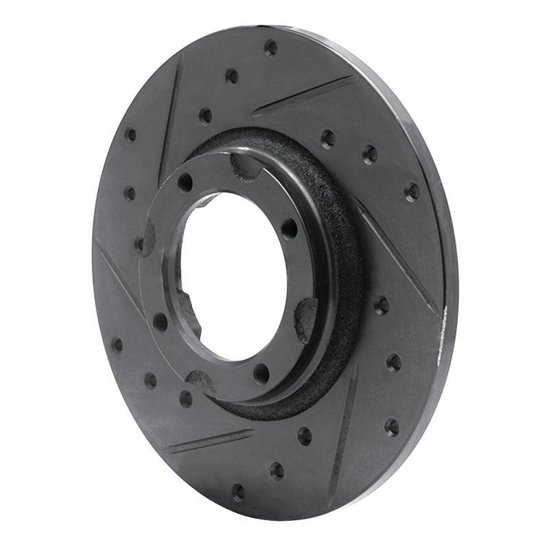 R1 Concepts Toyota Tercel Front Left Drilled & Slotted Black Brake Rotor (Part rncECB - 76003L) | rncECB - 76003L - JDMuscleSPK983637