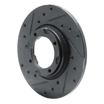 R1 Concepts Toyota Tercel Front Left Drilled & Slotted Black Brake Rotor (Part rncECB - 76003L) | rncECB - 76003L - JDMuscleSPK983637