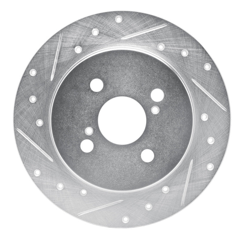 R1 Concepts Toyota Yaris Rear Left Drilled & Slotted Silver Brake Rotor (Part Number: RNCEDZ - 76090L) | rncEDZ - 76090L - JDMuscleSPK987581