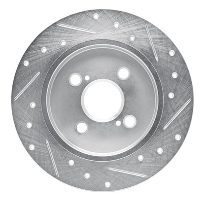 R1 Concepts Toyota Yaris Rear Left Drilled & Slotted Silver Brake Rotor (Part Number: RNCEDZ - 76090L) | rncEDZ - 76090L - JDMuscleSPK987581
