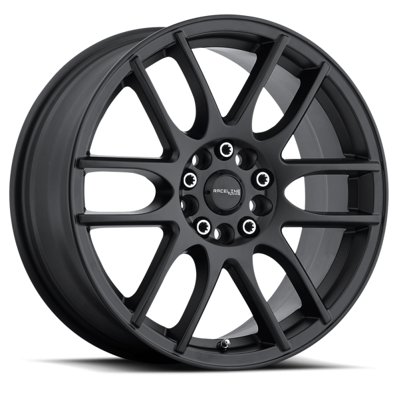 Raceline 141B Mystique 17x7.5in / 5x108/5x114.3 BP / 40mm Offset / 72.62mm Bore - Satin Black Wheel - JDMuscleSPK591212