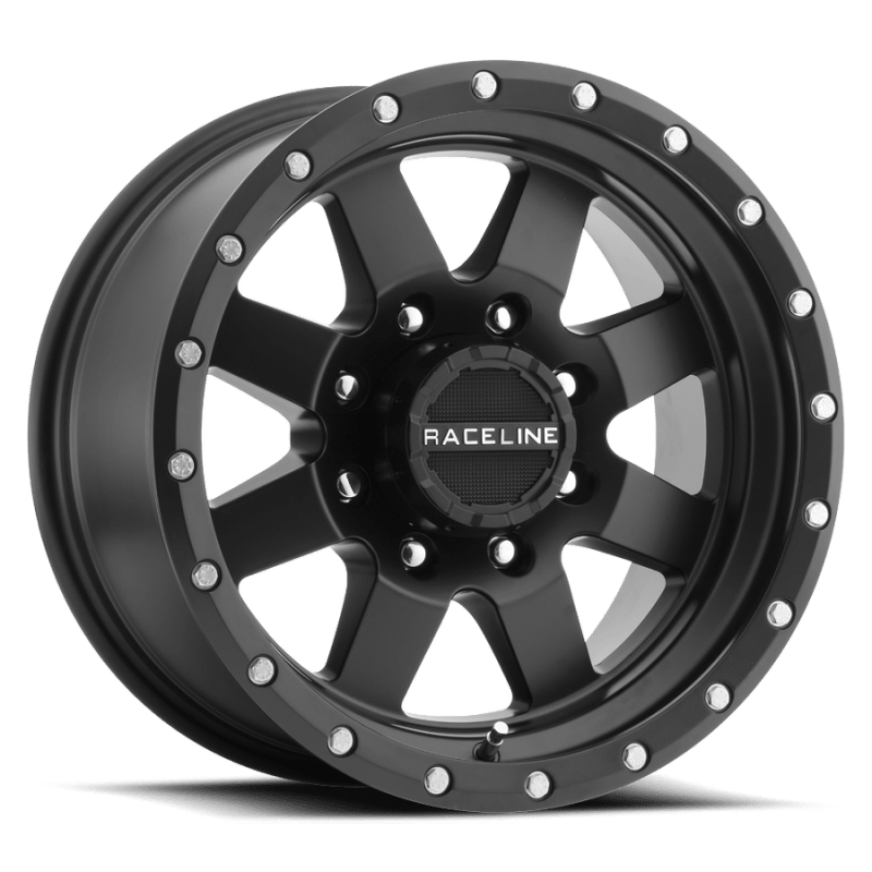 Raceline 935B Defender 15x8in / 5x114.3 BP / - 24mm Offset / 83.82mm Bore - Satin Black Wheel - JDMuscleSPK591716