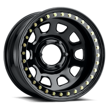 Raceline RT51 Daytona Rock 15x7in/5x114.3 BP/ - 6mm Offset/83.82mm Bore - Gloss Black Beadlock Wheel - JDMuscleSPK593040