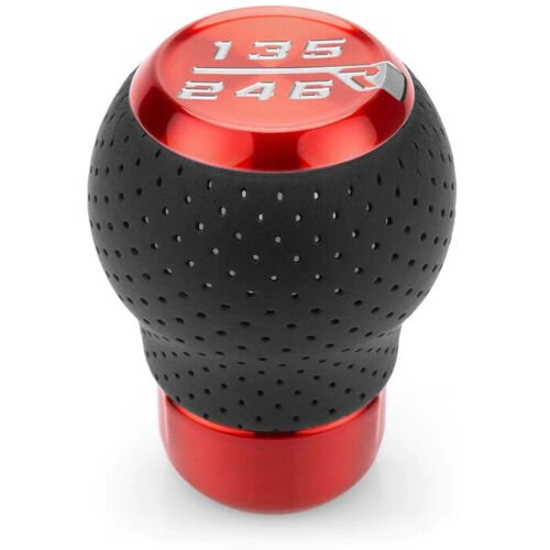 Raceseng Stratose Red Translucent Shift Knob w/ Perforated Leather 6 Speed Subaru Models | 084401RT-084404BPL-08013-081102