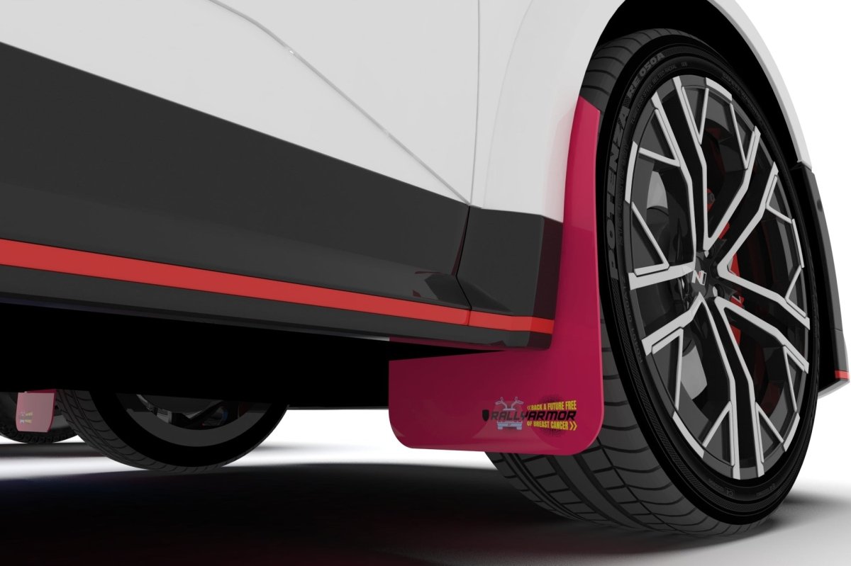 Rally Armor [18 - 25 Corolla Hatchback] Pink Mud Flap BCE Logo | MF67 - BCE24 - PK - BLK - JDMuscleMudflapsralMF67-BCE24-PK-BLK