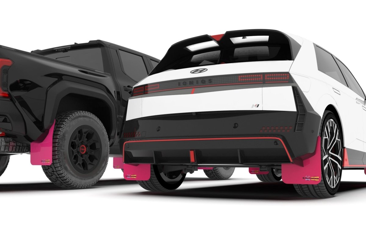 Rally Armor [18 - 25 Corolla Hatchback] Pink Mud Flap BCE Logo | MF67 - BCE24 - PK - BLK - JDMuscleMudflapsralMF67-BCE24-PK-BLK