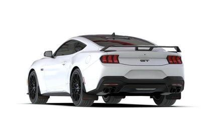 Rally Armor 2024+ Ford Mustang Black UR Mud Flap with Metallic Black Logo | ralMF126 - UR - BLK - MBK - JDMuscleSPK848953