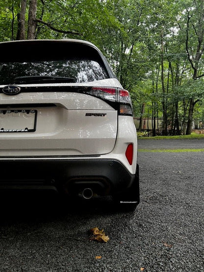 Rally Armor 2025 Subaru Forester Black UR Mud Flap with Metallic Black Logo | ralMF132 - UR - BLK - MBK - JDMuscleSPK818363