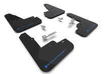 Rally Armor 21 - 25 Ford Mustang Mach - E/GT/Rally Black UR Mud Flap w/Light Blue Logo - JDMuscleShop the look 2ralMF96-UR-BLK-NB