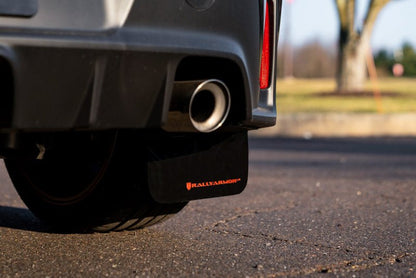 Rally Armor 23 - 24 Toyota GR Corolla Black Mud Flap w/Light Blue Logo - JDMuscleSPKralMF89-UR-BLK-NB