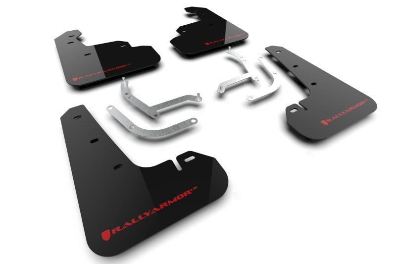 Rally Armor 24 - 25 Subaru Impreza Black UR Mud Flap with Red Logo - Durable Polyurethane Protection | ralMF105 - UR - BLK - RD - JDMuscleSPK668003