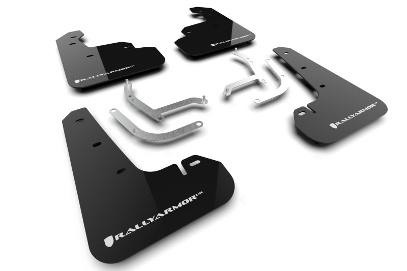 Rally Armor 24 - 25 Subaru Impreza Black UR Mud Flap with White Logo - Durable Polyurethane Protection | ralMF105 - UR - BLK - WH - JDMuscleSPK668004