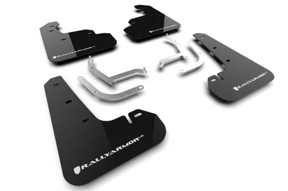 Rally Armor 24 - 25 Subaru Impreza Black UR Mud Flap with White Logo - Durable Polyurethane Protection | ralMF105 - UR - BLK - WH - JDMuscleSPK668004