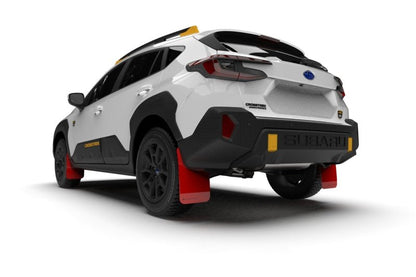 Rally Armor UR Mud Flap for 2024 Subaru Crosstrek Wilderness - Red with White Logo, No Drilling Required | ralMF116 - UR - RD - WH - JDMuscleSPK668077