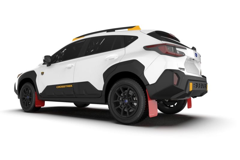Rally Armor UR Mud Flap for 2024 Subaru Crosstrek Wilderness - Red with White Logo, No Drilling Required | ralMF116 - UR - RD - WH - JDMuscleSPK668077