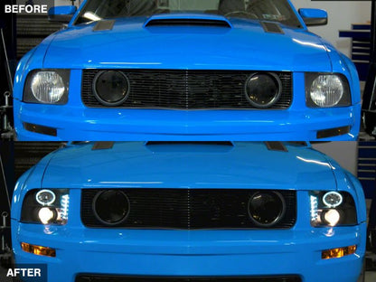 Raxiom 05 - 09 Ford Mustang Black Projector Headlights with LED Halos | rax101683 - JDMuscleSPK597805